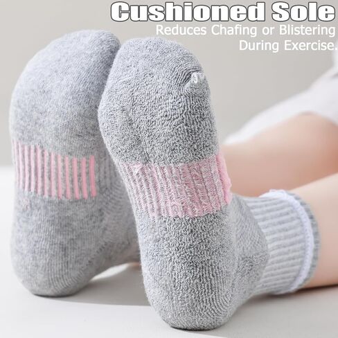 Kids Socks Ankle Athletic Socks Boys Girls Cushioned Quarter Socks Breathable Mesh Cotton Socks Youth 6/12 Pairs in Saudi Arabia