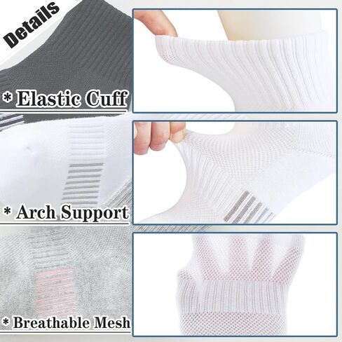 Kids Socks Ankle Athletic Socks Boys Girls Cushioned Quarter Socks Breathable Mesh Cotton Socks Youth 6/12 Pairs in Saudi Arabia