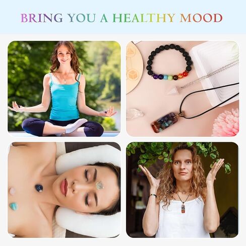 Healing Crystals and Stones Set, 32pcs Premium 7 Raw Chakra Stones for Spiritual Awakening, Meditation, and Positive Energy Balance, Ideal Gift for Family, Friends, Birthday, and Valentine's Day in Saudi Arabia