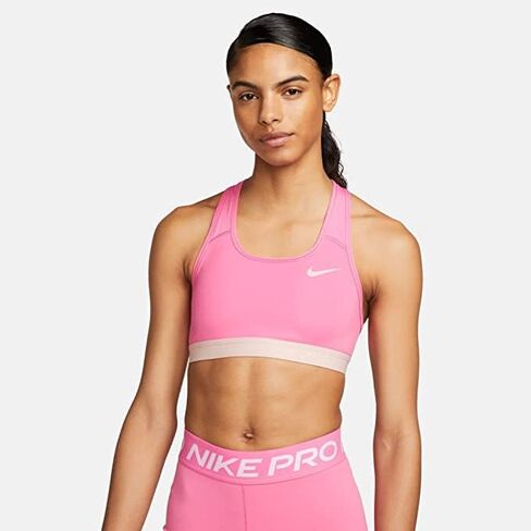 Nike Women's Medium Support Non Padded Sports Bra with Band (as1, Alpha, l, Regular, Regular, Pinksicle/Pink Oxford) in Saudi Arabia