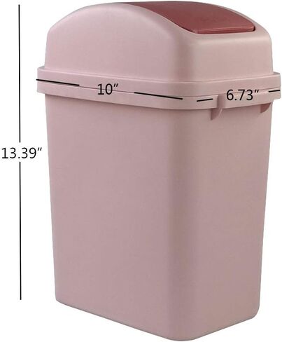 1.8 Gallon Plastic Trash Can with Lid, Small Swing Lid Garbage Bin in Saudi Arabia