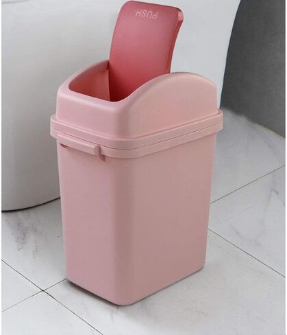 1.8 Gallon Plastic Trash Can with Lid, Small Swing Lid Garbage Bin in Saudi Arabia