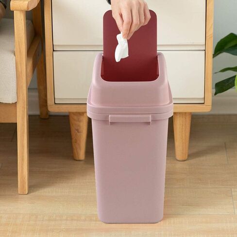 1.8 Gallon Plastic Trash Can with Lid, Small Swing Lid Garbage Bin in Saudi Arabia