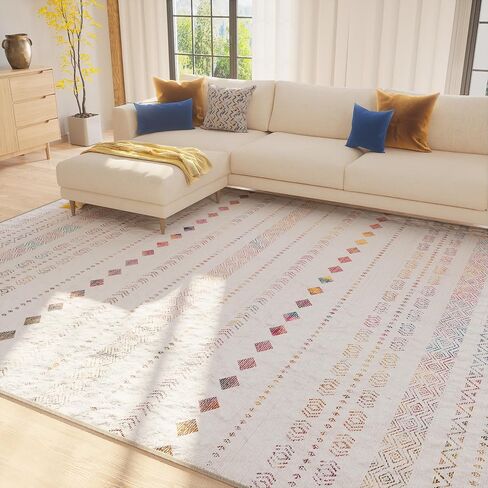 Washable Runner Rug 2x6 Hallway Rugs Non-Slip, Soft Geometric Farmhouse Low Pile Carpet for Kitchen Bathroom Living Room Bedroom Home Decor Black in Saudi Arabia