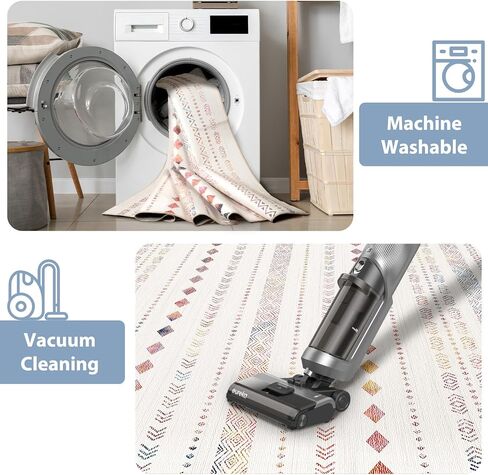 Washable Runner Rug 2x6 Hallway Rugs Non-Slip, Soft Geometric Farmhouse Low Pile Carpet for Kitchen Bathroom Living Room Bedroom Home Decor Black in Saudi Arabia