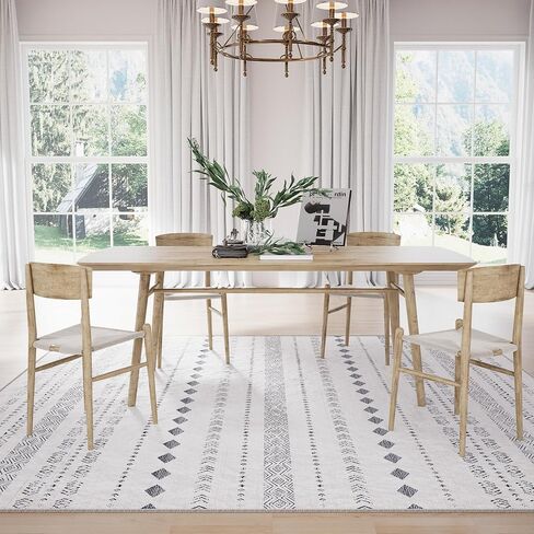 Washable Runner Rug 2x6 Hallway Rugs Non-Slip, Soft Geometric Farmhouse Low Pile Carpet for Kitchen Bathroom Living Room Bedroom Home Decor Black in Saudi Arabia