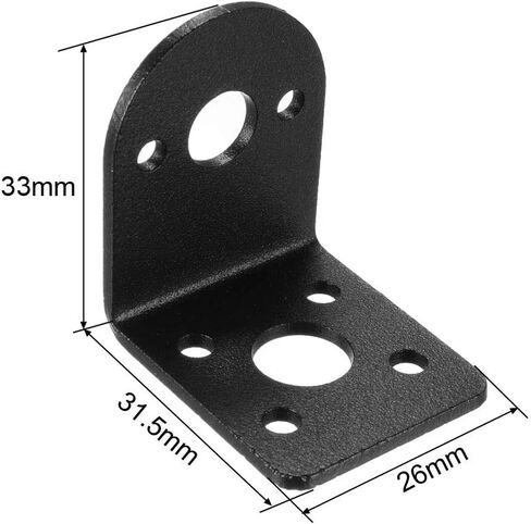 uxcell 2PCS L-shape Mounting Bracket Gear Reduction Motor Holder for 25mm Gear Motor in Saudi Arabia