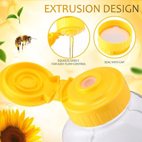 Mifoci 50 Pack 14 oz Clear Plastic Honey Jar with Lids Honey Bottle Containers in Bulk Honey Squeeze Bottles Refillable Condiment Squeeze Bottles for Easy Storing and Dispensing in Saudi Arabia