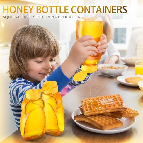 Mifoci 50 Pack 14 oz Clear Plastic Honey Jar with Lids Honey Bottle Containers in Bulk Honey Squeeze Bottles Refillable Condiment Squeeze Bottles for Easy Storing and Dispensing in Saudi Arabia