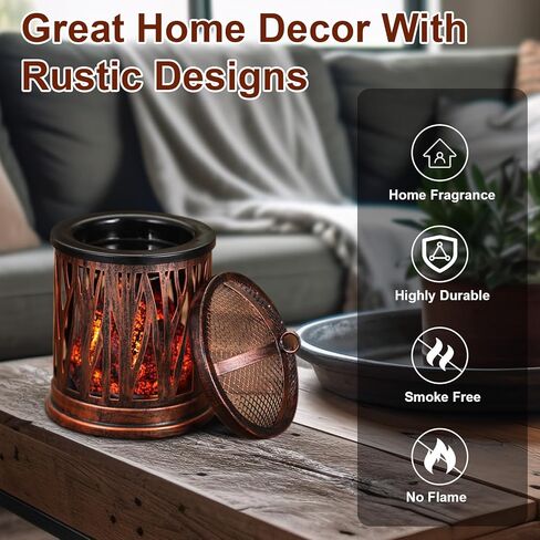 Wax Melt Warmer,Wax Warmer for Scented Wax, Fire Pit Wax Warmer,Wax Burner,Plug in Wax Warmer,Candle Warmer Wax Melts,Fragrance Warmer for Home Office Spa Gift & Decor in Saudi Arabia