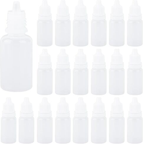 BENECREAT 200 Pcs Plastic Liquid Dropper Bottle, 10ml/0.34oz White Squeeze Bottles with Caps, Refillable Bottle for Storing Liquid, Essential Oils, Serums in Saudi Arabia