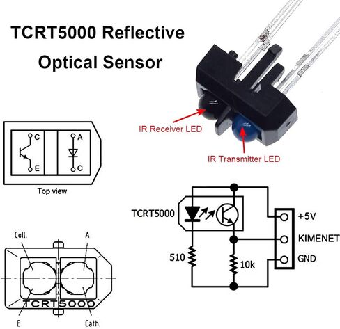 5 قطع وحدات استشعار التتبع KY-033 Line Follower TCRT5000 1-قناة مستشعر كشف الأشعة تحت الحمراء وحدة تجنب العوائق حساسية قابلة للتعديل، لاردوينو in Saudi Arabia