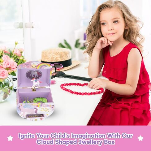 Jewelkeeper Girl's Cloud Shaped Unicorn Musical Jewelry Box in Saudi Arabia