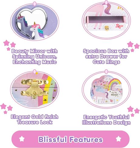 Jewelkeeper Girl's Cloud Shaped Unicorn Musical Jewelry Box in Saudi Arabia