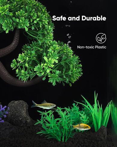 PONDON 10PCS Fish Tank Decorations, Green Aquarium Plants Decor for Hideout, Large Plastic Plants Decor Accessories in Saudi Arabia