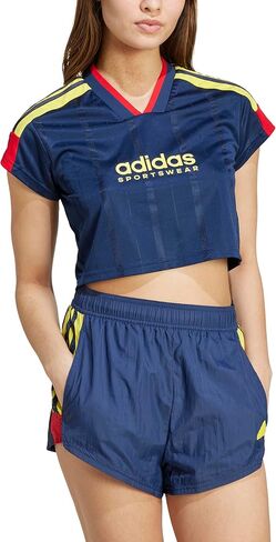 adidas Women's Tiro Nations Pack Crop Jersey, Collegiate Navy/Better Scarlet/Impact Yellow, Medium in Saudi Arabia