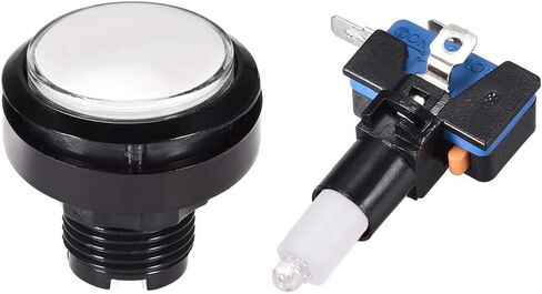 uxcell Game Push Button 46mm Round 12V LED Illuminated Push Button Switch with Micro Switch for Arcade Video Games Yellow 5pcs in Saudi Arabia