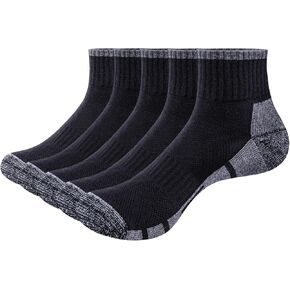 Mens Ankle Socks Cotton Cushioned Running Socks Wicking Athletic Socks Casual Quarter Men Socks For Men,5 Pairs