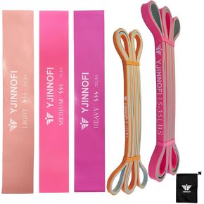 Resistance Bands for Working Out,5 Levels Exercise Bands Set, Long Resistance Bands,Pull Up Band for Women&Men,Yoga,Pilates,Fitness,Home Gym