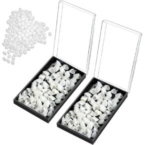 120 Pieces Fake Tooth Cap Crown Veneers Front Back Anterior and Molar Posterior Teeth with Thermal Beads Cap Filler for Teaching or DIY (50pcs Front and 70pcs Back)