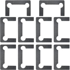 10PCS Glass Door Hinge Replacement Glass Hinge Gasket Grid Rubber Pad Glass Hinge Replacement Parts Glass Door Cupboard Showcase Cabinet Clamp Glass Shower Doors Hinge Replacement Part, Black