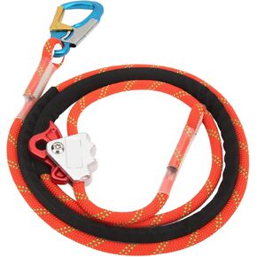 Climbing Safety Lanyard, Adjustable Positioning Fall Rope for High Altitude
