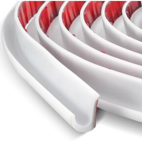 Tondiamo 40 FT RV Rain Gutter Plastic Drip Rail PVC Rain Strip Roof Rain Diverter, Adhesive Backing, Flexible J Shape RV Trim Molding for Car Van Door Motorhome (White,1/2 Inch)