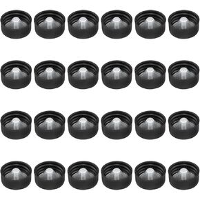 Phenolic Resin Covers for Daily Chemical Food and Cosmetic Bottles 24mm Black Polyester Seal Screw Caps 24PCS