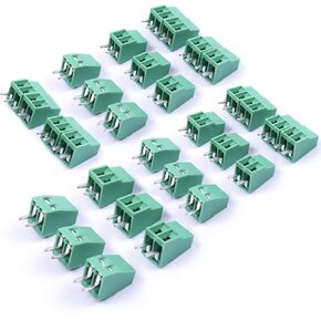 Atoplee 30pcs 2 Pole 2.54mm Pitch PCB Mount Screw Terminal Block Connector