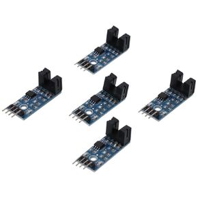 5PCS Speed Measuring Sensor Counter Module, IR Optocoupler Motor Testing Module, 3.3V to 5V Optical Optocoupler Module, Speed Sensor, Slot Type Speed Sensor Module LM393 for Arduino