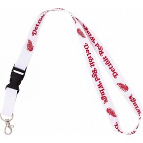 Desert Cactus Detroit Red Wings Lanyard NHL National Hockey League Car Keys ID Badge Holder Keychain Detachable Breakaway Snap Buckle (Lanyard 2 - White)