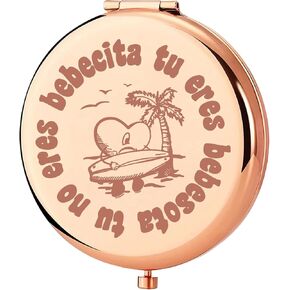KEYCHIN Tu No Eres Bebecita Eres Bebesota Pocket Mirror Latin Music Fans Gifts Latin Song Lyric Compact Makeup Mirror (Tu No Eres-RG)