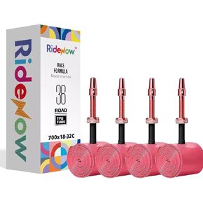 4 عبوات من أنابيب RideNow الداخلية المصنوعة من مادة TPU 700C x 18-32C / 32-47C مع صمام بريستا معدني 45 مم/65 مم/85 مم، نوى صمام قابلة للإزالة لجميع الدراجات على الطرق أو الحصى (تشمل مجموعة إصلاح رقعة أنبوب الدراجة)