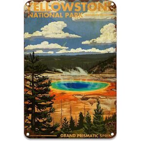 Yellowstone National Park Tin Signs Metal Wall Panel for Coffee & Bar Custom Living Room Office 8x12 Inches