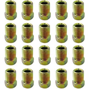 20Pcs 3/8-24 Inverted Flare Gold Zinc Tube Nut Fitting 3/16 Brake Line Tubing