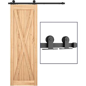 SMARTSTANDARD 6.6 Feet Top Mount Sturdy Sliding Barn Door Hardware Kit - Smoothly and Quietly - Simple and Easy to Install - includes Step-by-Step Instruction - Fit 36"-40" Wide Door Panel (T Shape)