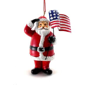 Patriotic Santa Ornament 3-1/2 IN. x 2-3/4 IN. x 1 IN.