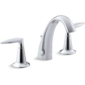 KOHLER K-45102-4-CP Alteo صنبور حمام واسع النطاق بمقبضين مع مجموعة تصريف معدنية بالكروم المصقول in Saudi Arabia