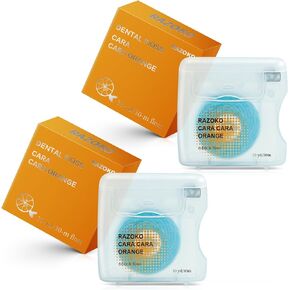 RAZOKO Coconut Oil Infused Woven Dental Floss, Vegan and Cruelty-Free, Mint Scent, 4 Month Supply(33 Yds x 2 Units)