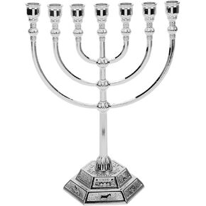 Candle Holder Candelabrum Vintage Ornaments Tray Decor Holy Land Metal Candlestick Holders Metal Candlestick Ornaments 7-arm Candlestick Ornaments Brass Decorate Small Candle