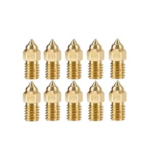 10PCS 0.4mm Spider Brass Nozzles, 3D Printer Parts Nozzles Kit for Ender-3 V3 Se, Ender 5, Ender 5 S1, Ender 7 Spider Hotend