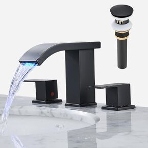 Bathroom faucets 3 Hole Widespread Bathroom Faucet Bathroom Sink Faucet 8 inch Bathroom Faucet Bathroom Sink Faucet 3 Hole Vanity Faucet Sink Faucet Bathroom with Pop Up Drain (Brushed Nickel)
