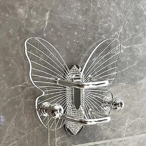 Butterfly Design Wall Hanging Shelf, Butterfly Designed Vintage Hairbrush Holder, Clear Acrylic Butterfly Shelf, Butterfly Shaped Acrylic Comb Shelf Hooks