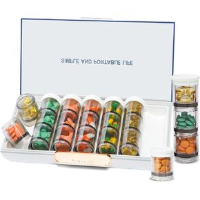 Toplive Weekly Pill Organizer 3 Times a Day, Large Pill Box 7 Day with Storage Box, Travel Pill Case, Medicine Organizer Pill Container for Vitamins Fish Oils Supplements, Aurantium