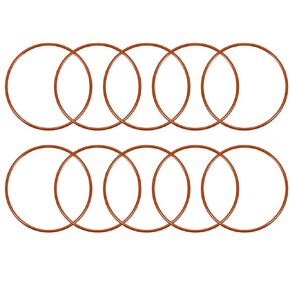 uxcell Silicone O-Ring, 60mm OD, 56mm ID, 2mm Width, VMQ Seal Rings Gasket, Red, Pack of 10