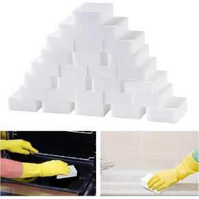 Melamine Sponge, 50/100 Pack Melamine Foam, Magic Sponge Eraser Sheets in Bulk,Chemical-Free Foam Cleaner,Bathroom Oven Shower Glass Dishes Stove Kitchen Sinks Bathtub Wall Tile Baseboard Shoe Cleaner
