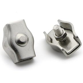 12 PCS M4 Simplex Single Bolt Wire Rope Clips Stainless Steel Cable Clamp for 5/32" Diameter Wire Rope