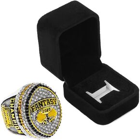 Fantasy Football Ring 2023 Trophy Award Prize Sport MVP Winner FFL League Champion Ring With Box