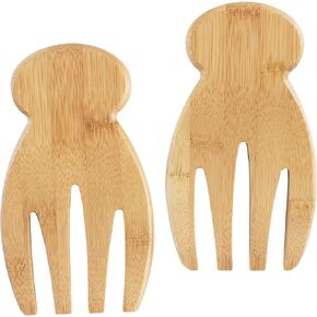 Totally Bamboo Salad Hands, Set of 2 Bamboo Wood Salad Servers, Great for Tossing and Serving Salad, Pasta and More