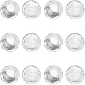 Luxshiny Bead Chain Crimp Stop 12pcs Roller Shades Clear Beaded Chain Stop Vertical Blinds Replacement Parts Blinds Bead Accessories, White